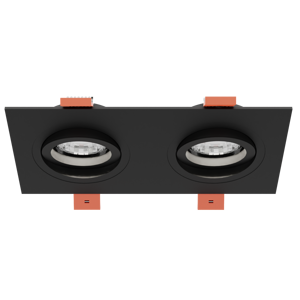 Светильник встраиваемый CITY DL X2 MR16 ALU BLACK | 172х92(75)x25mm