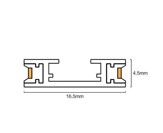 Трековая система накладная MAGNETIC H4 24V 2TRA BLACK 1500x16.5x4.5mm