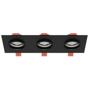 Светильник встраиваемый CITY DL X3 MR16 ALU BLACK | 257х92(75)x25mm