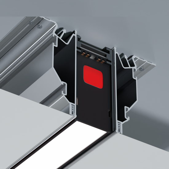 Трек белый MAGNETIC S25 220V шинопровод 2x контактный, White 1000х32х57mm 