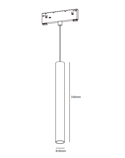Светильник STICK MAGNETIC S10 48V 6W 24° CRI90 OSRAM 4000/3000/6000K | Черный корпус D30х300mm