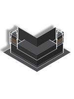 Угловой внутренний соединитель для встраиваемого шинопровода S15 | Черный