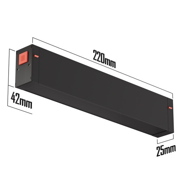 Магнитное крепление для трековой системы S25 220V 2x контактный White 220х40х25mm  EAC19329