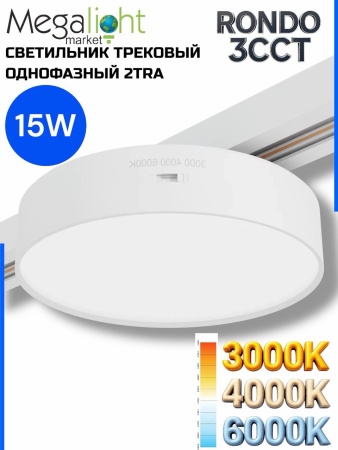Светильник накладной RONDO 15W D143x30mm 3000К/4000K/6000К White
