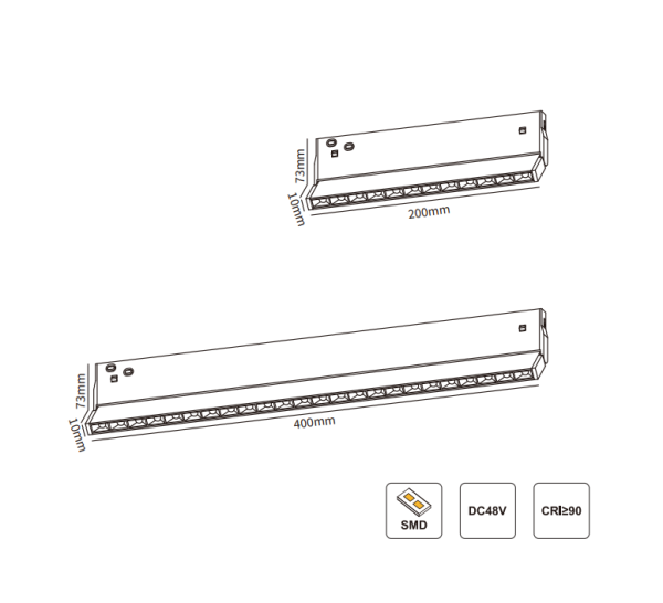 Светильник SPOT BLACK BOOK  MAGNETIC S10 48V 10W 120° CRI90 OSRAM 3000/4000/6000K | Черный корпус 20