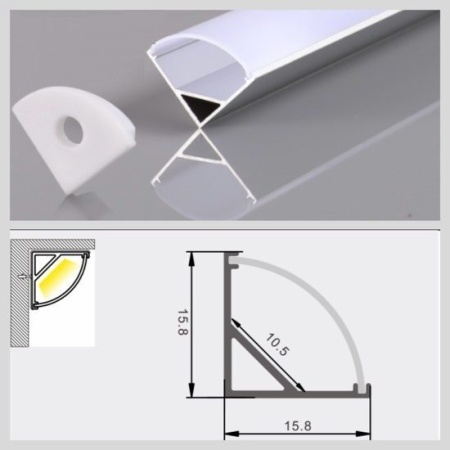 Профиль ML 16*16*2000mm Silver (100pcs)