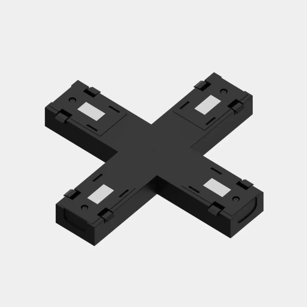 Х-соединитель для шинопровода S25 2TRA | Black 100х100х10.5mm