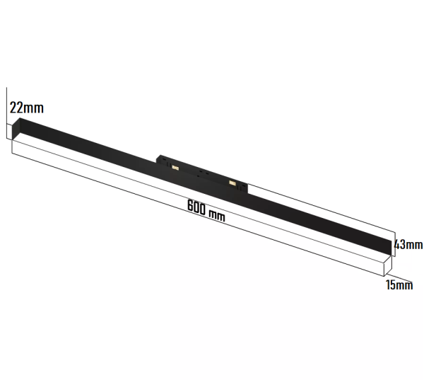 Светильник LINER MAGNETIC S15 48V 20W 120° 3000-6000K TRIX CRI90 OSRAM | Черный корпус L600mm