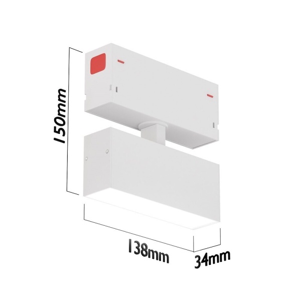 Светильник светодиодный spot MAGNETIC S39 SMART DIM 10W OSRAM CRI90 3000-6000K, White Opal L138х34х1