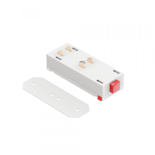 Прямой соединитель для трековой системы S25 220V 2x контактный White 65x25х15mm  EAC19329