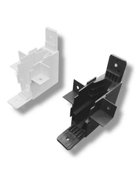 Соединитель пластиковый  потолок-стена,  угол 90° для ГКЛ S20 60x60x26mm, Черный