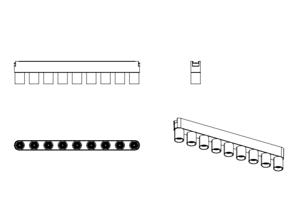 Трековый магнитный св-к DOT  MAGNETIC H4 24V 18W 24° 3000К/4000K/6000К OSRAM | Black 330х25х65