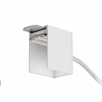 Коннектор питания для трековой системы S25 220V 2x контактный White 45х30х57mm (провод L400mm)  