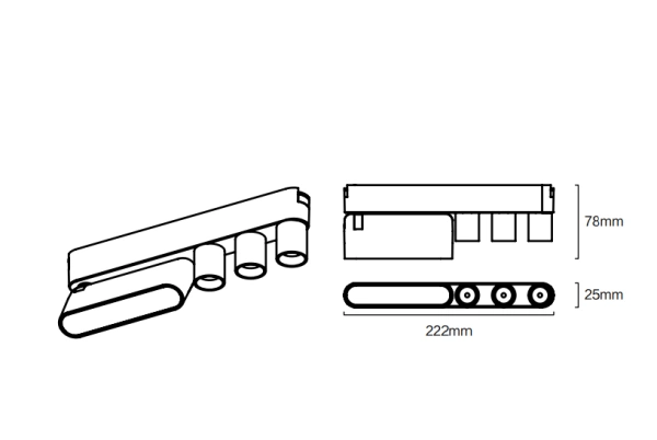 Трековый магнитный св-к LEGO MAGNETIC H4 24V 6Wх2 110/°24° 3000К/4000K/6000К OSRAM |  Black 