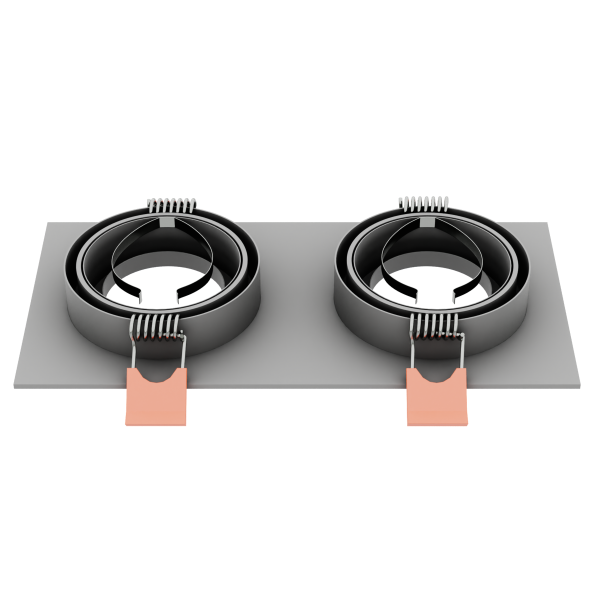 Светильник встраиваемый CITY DL X2 MR16 ALU CHROME | 172х92(75)x25mm