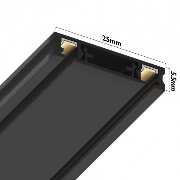 Трековая система накладная MAGNETIC H5 48V 2TRA BLACK 1500x25x5.5mm