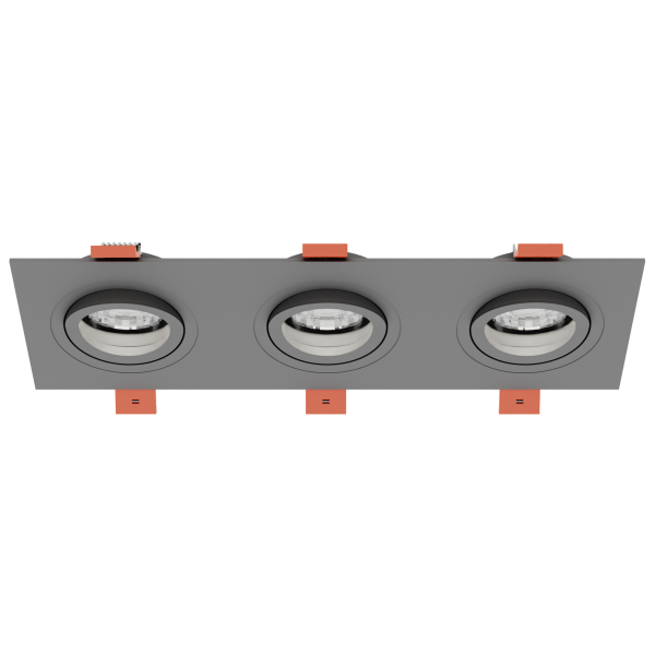 Светильник встраиваемый CITY DL X3 MR16 ALU CHROME | 257х92(75)x25mm