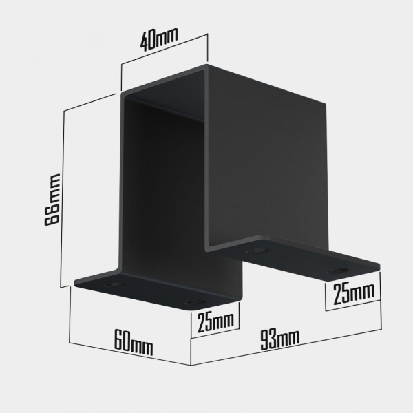 Скоба для встраиваемого монтажа трековой системы S39 220V 4x контактный Black