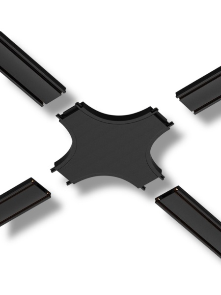 Х- соединитель потолок-потолок для шинопровода H5 Black