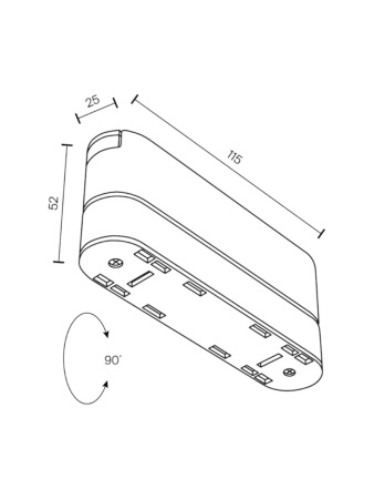 Основание под линейный светильник MAGNETIC H5 115x25x47.6mm