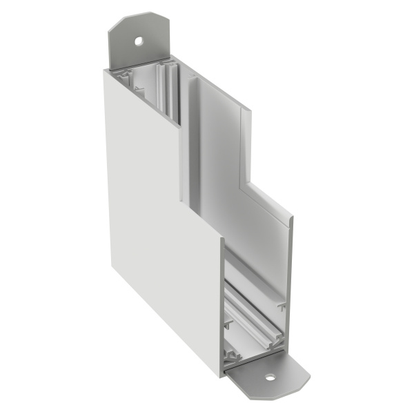 Соединитель пластиковый  потолок-стена,  угол 90° для накладных трек-систем S20 60x60x26mm, Белый