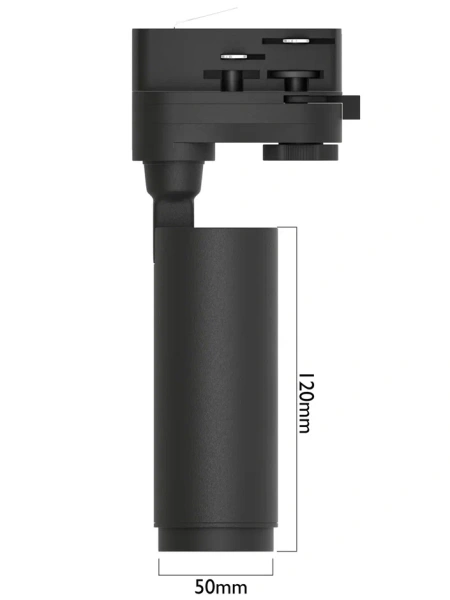 Трековый светильник CITY ZOOM NEW 10W 3000/4000/6000К 10°- 60° 4TRA 50х120mm | Черный корпус