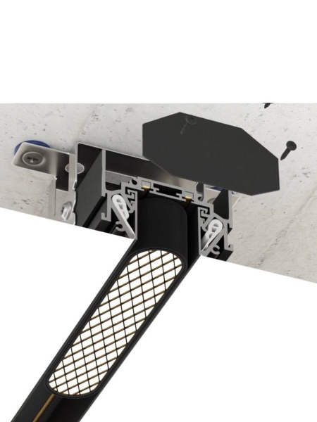 Трековая система для натяжных потолков MAGNETIC H5 48V 2TRA BLACK 1000mm