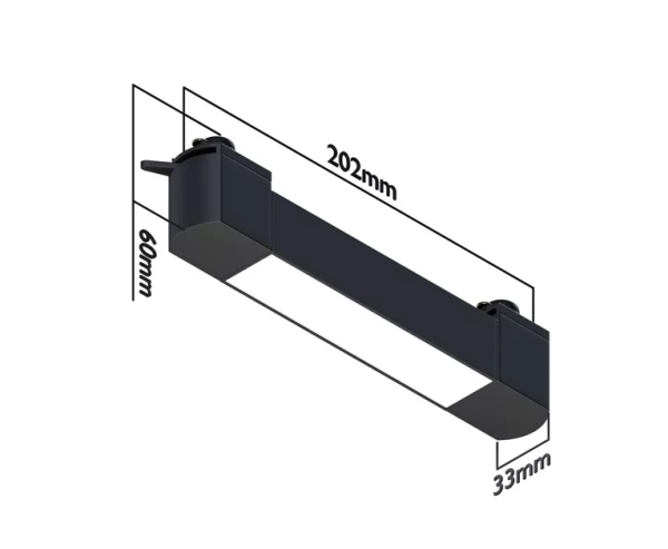 Светильник LINER 10W 100° 3ССТ 3000/4000/6000К CRI85 Черный 2TRA однофазный 220V  200x33x34mm