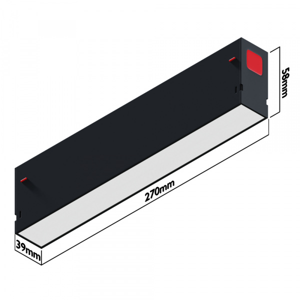 Светильник LINER S39 SMART DIM 20W OSRAM CRI90 TRIX 3000-6000K 120° | BLACK L270x34x58mm