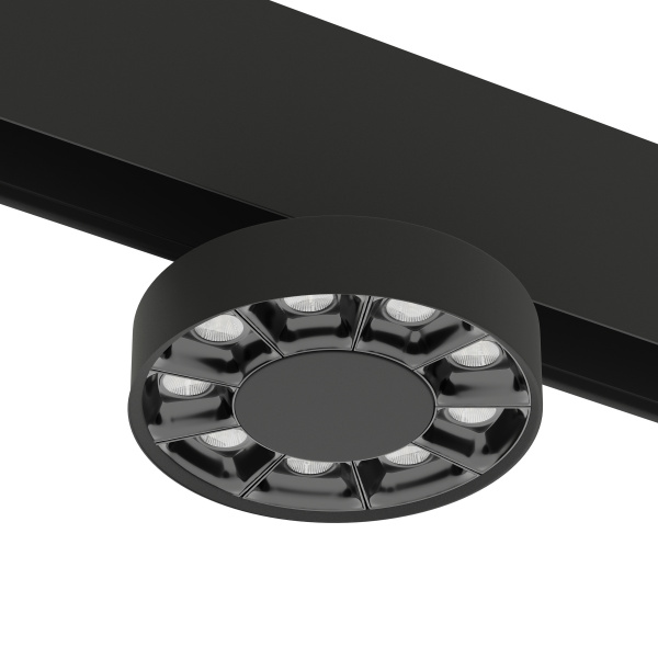 Светильник RONDO MAGNETIC S20 48V 10W 36° CRI90 OSRAM 4000K | Черный корпус Ø95х135 mm