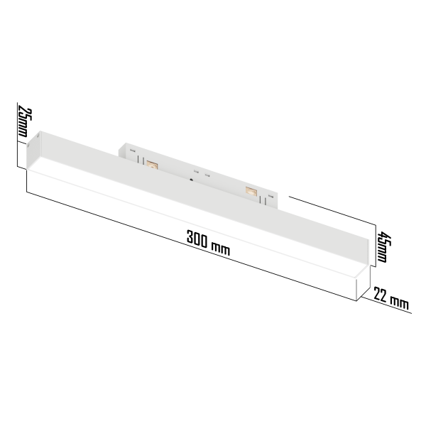 Светильник LINER MAGNETIC S20 48V 10W 120° 3000-6000K TRIX CRI90 OSRAM | Белый корпус L300mm