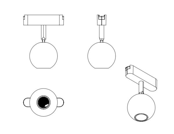 Трековый магнитный св-к SPOT MAGNETIC H4 24V 12W 24° 3000К/4000K/6000К OSRAM | Black Ø80х148mm