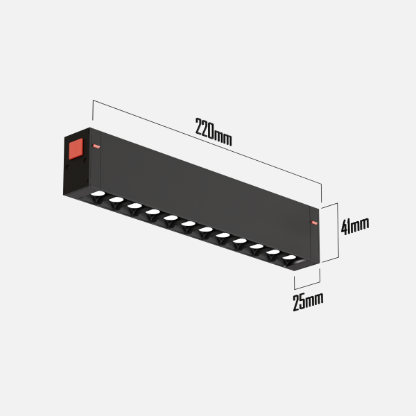 Светильник серии LINER S25 Black mask 10W SMART DIM CRI90 OSRAM ССТ 3000К, Black 200x24x34mm 