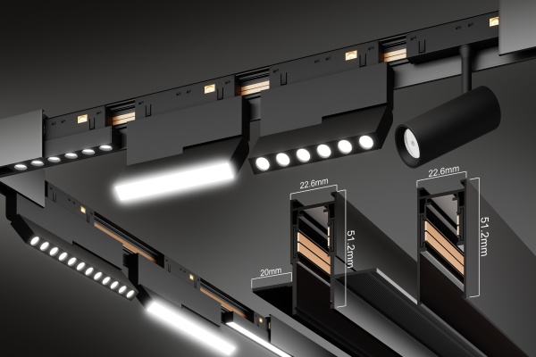 Светильник LINER MAGNETIC S15 48V 10W 120° 4000K CRI90 OSRAM | Черный корпус L300mm