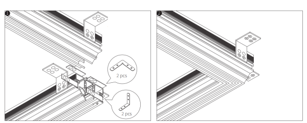 Угловой вертикальный соединитель к шинопроводу S10