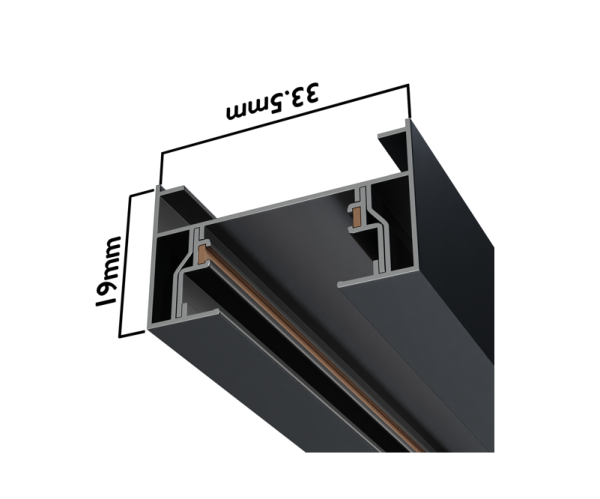 Трековая система серии CITY 2TRA | BLACK 1500x34x19mm | 220V