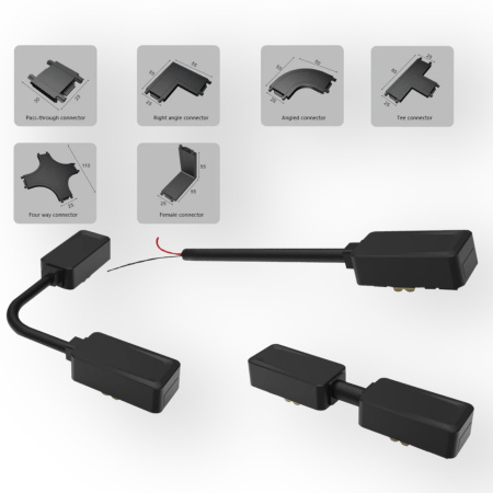 Угловой соединитель потолок-потолок для шинопровода H5 Black