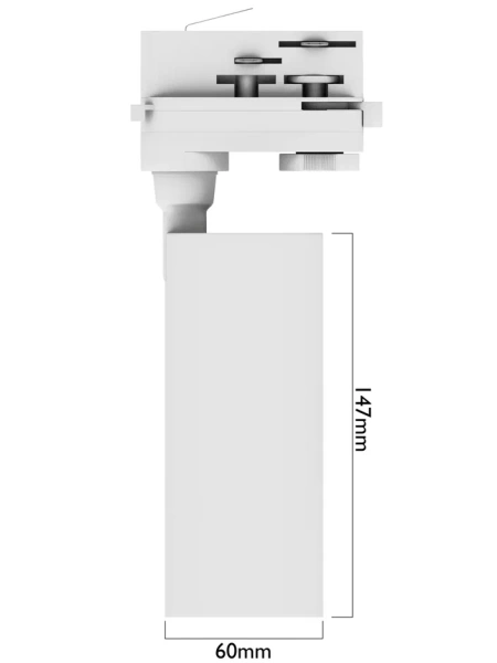 Трековый светильник CITY NEW 25W 3000/4000/6000К 36° 4TRA | Белый корпус 60х145mm