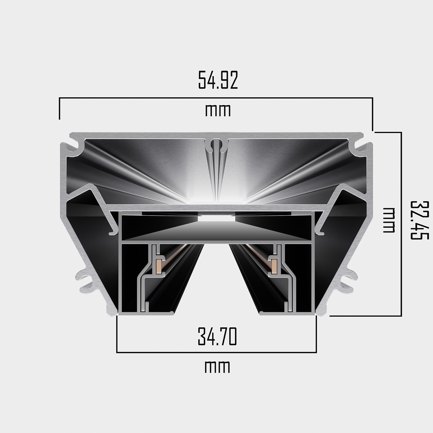 Трековая однофазная система для натяжных потолков CITY 2TRA 220V