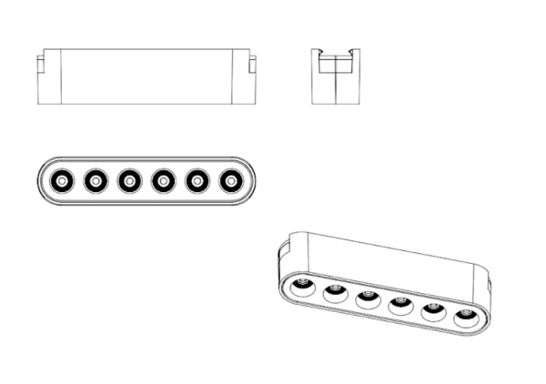 Трековый магнитный св-к LINER BLACK MASK  MAGNETIC H4 24V 6W 24° 3000К/4000K/6000К OSRAM | Black