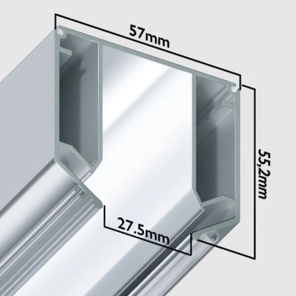Угловой соединитель профиля для натяжных потолков S20 | 58x55x200mm