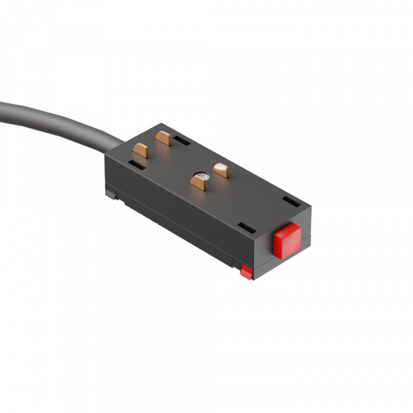 Коннектор для трековой системы S25 220V 2x контактный Black 65x25х15mm  (провод L400mm) EAC19329