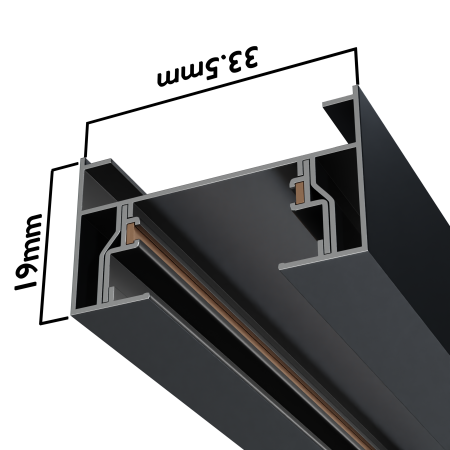 Трековая система серии CITY 2TRA | BLACK 3000x34x19mm | 220V