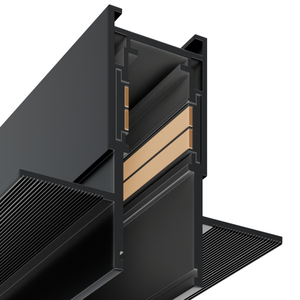 Трековая система встраиваемая MAGNETIC S15 48V 4TRA BLACK 3000x60x52mm
