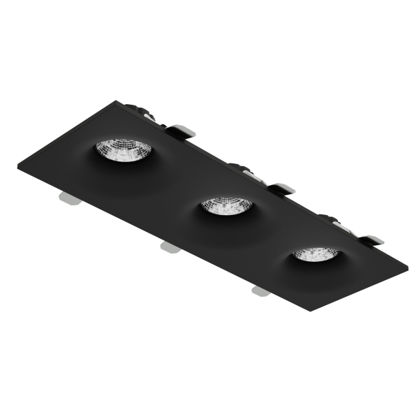 Светильник встраиваемый CITY DLV 3хMR16 GU5.3 BLACK | 286х95 H40mm
