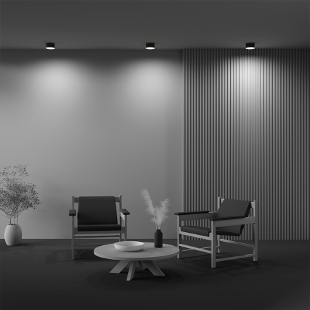 Светильник накладной RONDO 12W Black 3000K | Ø120x65mm 