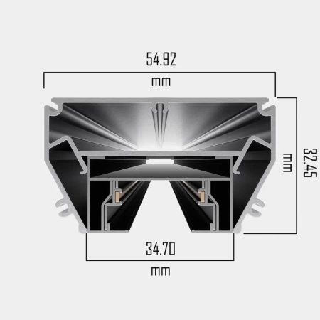 Профиль для натяжных потолков CITY 2TRA | 54x32x1500mm