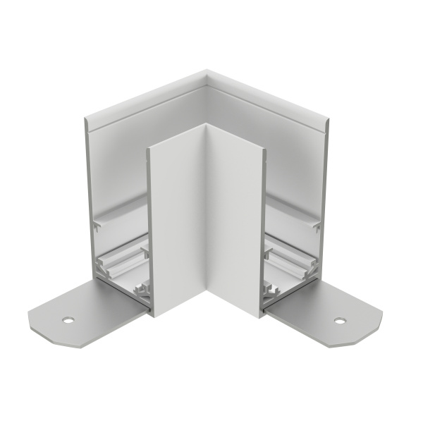 Соединитель алюминиевый угол 90° для накладных трек-систем S20 100x100x54mm, Белый