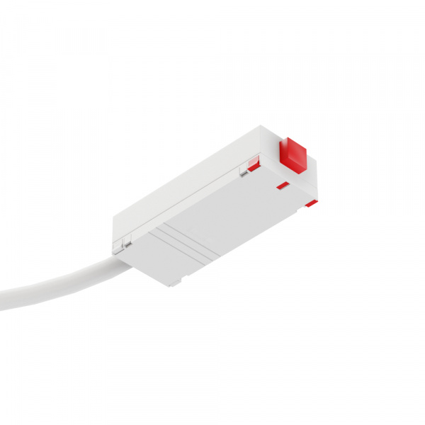 Коннектор для трековой системы S25 220V 2x контактный White 25x45x20mm (провод L400mm) EAC19329